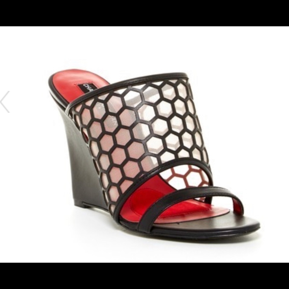 Charles Jourdan Lennox Leather Wedges